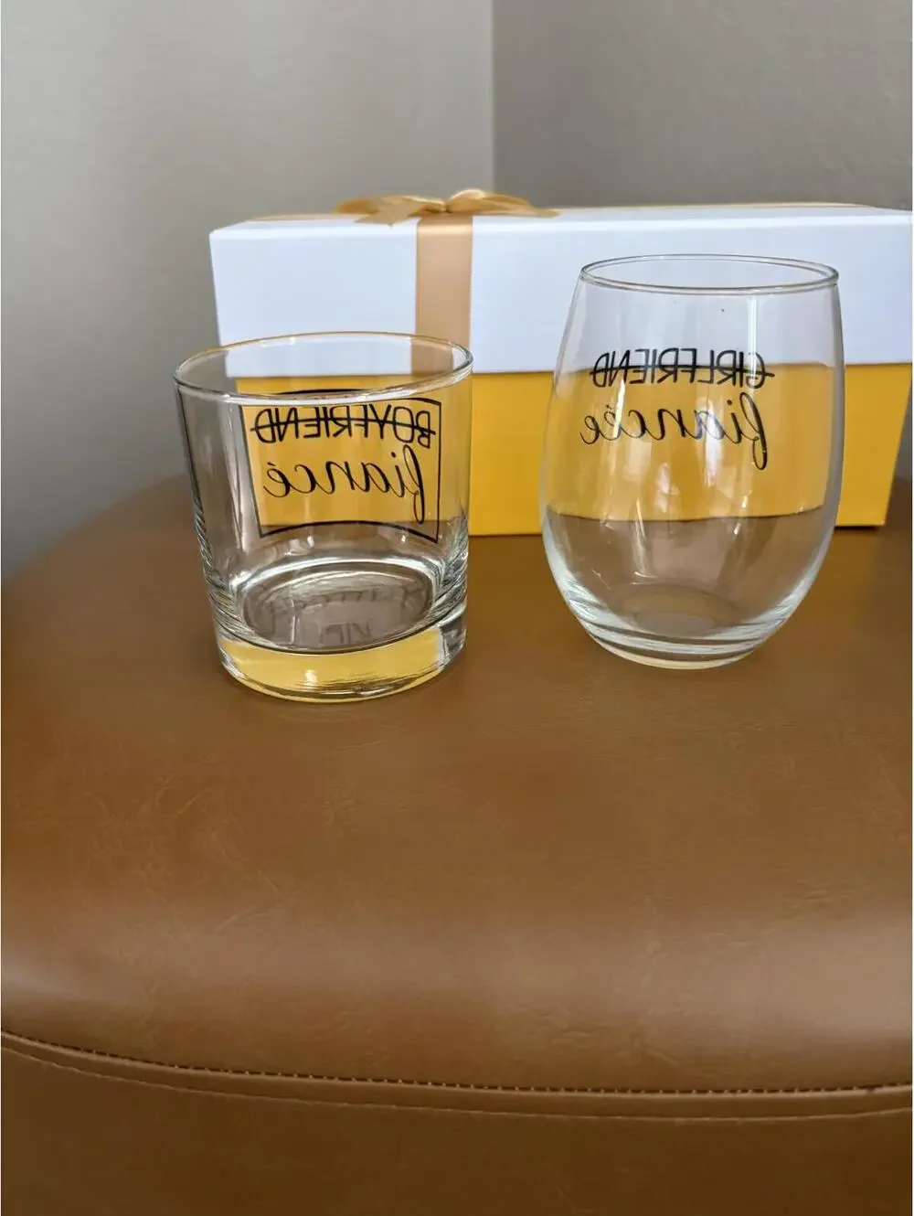 New fiancé glasses set of 2